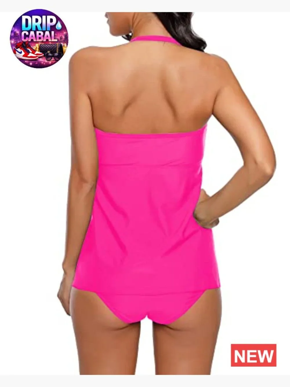 Women's Halter Bandeau Self-Tied Tankini Set Two Pieces Swimsuits